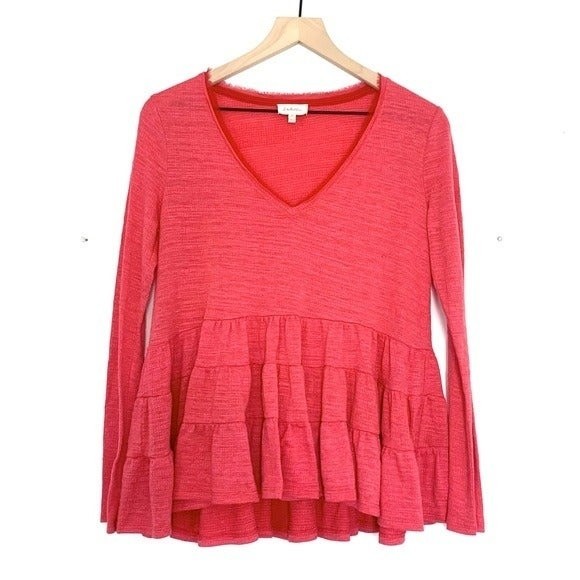 Anthro Deletta Thea Tiered Ruffle Long Sleeve Top - Picture 3 of 7